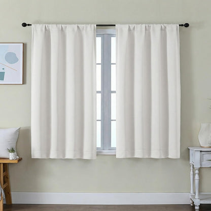 Simplebrand Ava Sage Green Blackout Curtains for Bedroom 63 Inch Length 2 Panels Set, Solid Thermal Insulated Energy Saving Rod Pocket Window Treatment Curtains Blackout Drapes, W40 x L63 Inch, Sage - Colors C