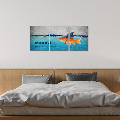 KAWAHONE Canvas Painting Wall Art, Grind Hustle Execution Motivational Wall Art Decoration Posters Prints for Living Room Bedroom, Office Decor, Gallery-Wrapped Canvas Art Set Framed Ready to Hang