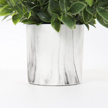 Hollyone Mini Artificial Potted Plants Fake Plants in Marble Pots, 1Pcs Plastic Eucalyptus Greenery Faux Plants for Home Office Desk Room Centerpiece Shelf Décor