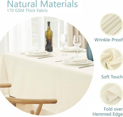 Veblandy Rectangle Tablecloth Waterproof Linen Textured Table Cloth Stain and Wrinkle Resistant Washable, Decorative Fabric Table Cover for Dining, Party and Camping (Sage Green, 52 * 70)