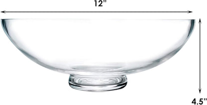 CYS EXCEL Glass Small Decorative Footed Bowl (H:3" D:8") Fruit Display Terrarium Compote Pedestal Vase Kitchen Table Centerpiece