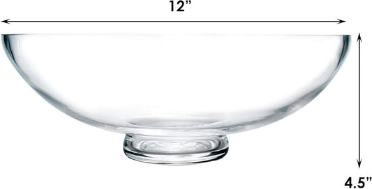 CYS EXCEL Glass Small Decorative Footed Bowl (H:3" D:8") Fruit Display Terrarium Compote Pedestal Vase Kitchen Table Centerpiece