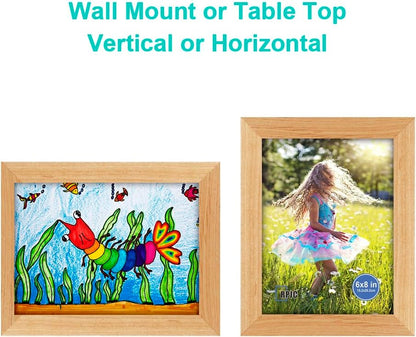 RPJC 5x7 Picture Frames Made of Solid Wood High Definition Glass for Table Top Display and Wall Mounting Photo Frame Black