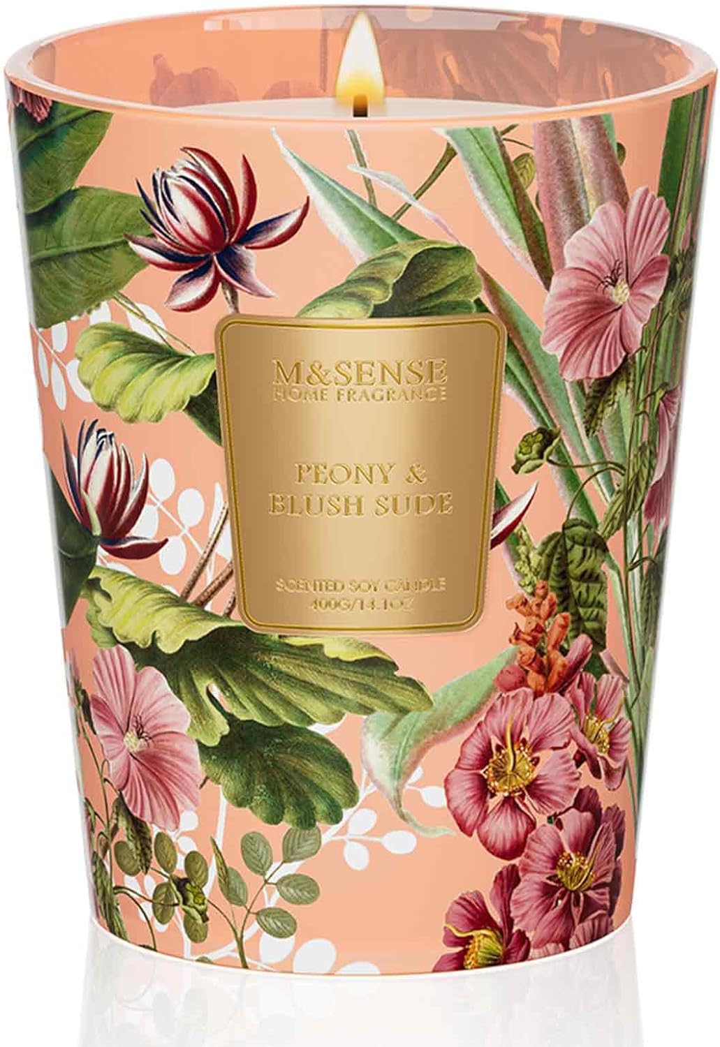 M&SENSE Jasmine Candles Highly Scented 3 Wick 35oz 150 Hours Burn Extra Large Jar Candles for Women, Natural Soy Wax Aromatherapy Candle for Stress Relief, Meditation, Yoga, Spa - Colors A