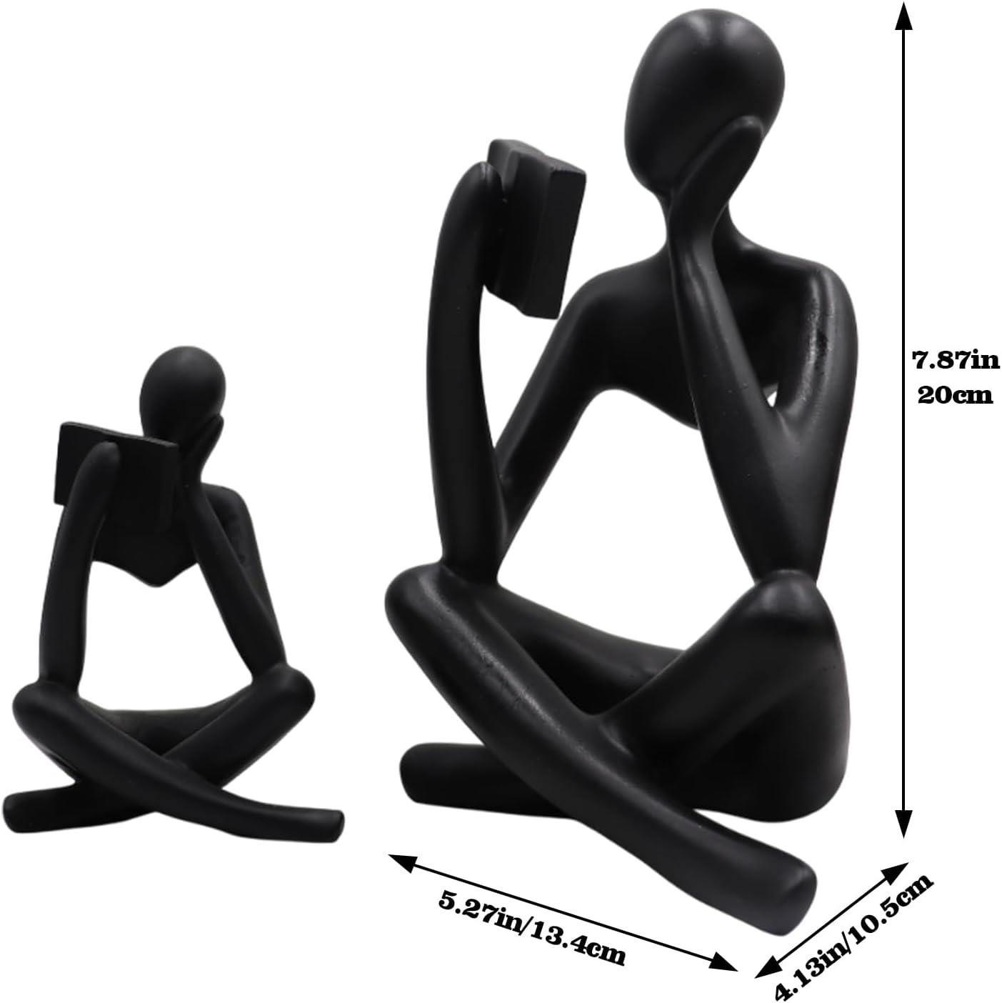 Jinkoozz Reading Women Statue, Thinker Sculptures, Abstract Art Ornament, Modern Aesthetic Figurine Decoration, Suitable for Home Living Room Bedroom Office Shelf Table Desk Bookshelf Decor