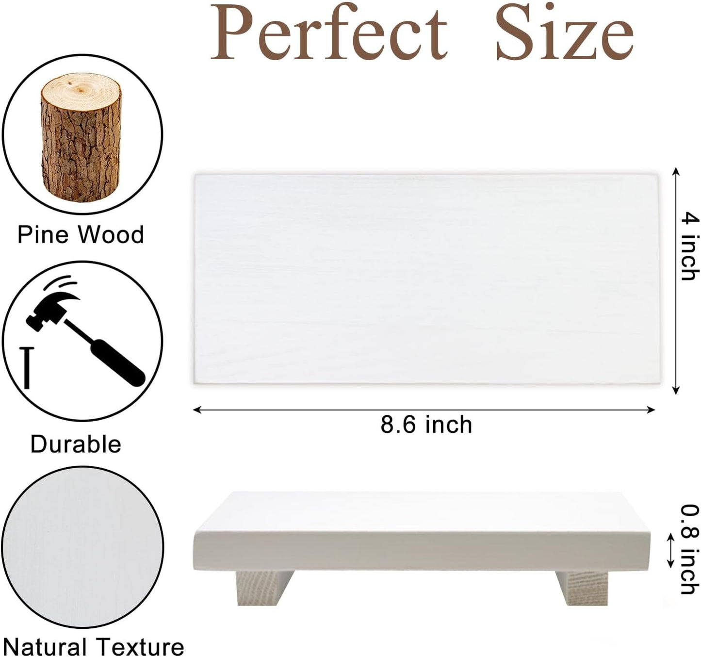 Black Bathroom Vanity Organizer Tray for Countertop Small Wooden Pedestal Stand Farmhouse Kitchen Sink Tray Decorative Hand Soap Dish Dispenser Holder Wood Risers Modern Bathroom Decor Accessories