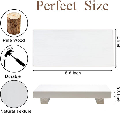 Black Bathroom Vanity Organizer Tray for Countertop Small Wooden Pedestal Stand Farmhouse Kitchen Sink Tray Decorative Hand Soap Dish Dispenser Holder Wood Risers Modern Bathroom Decor Accessories