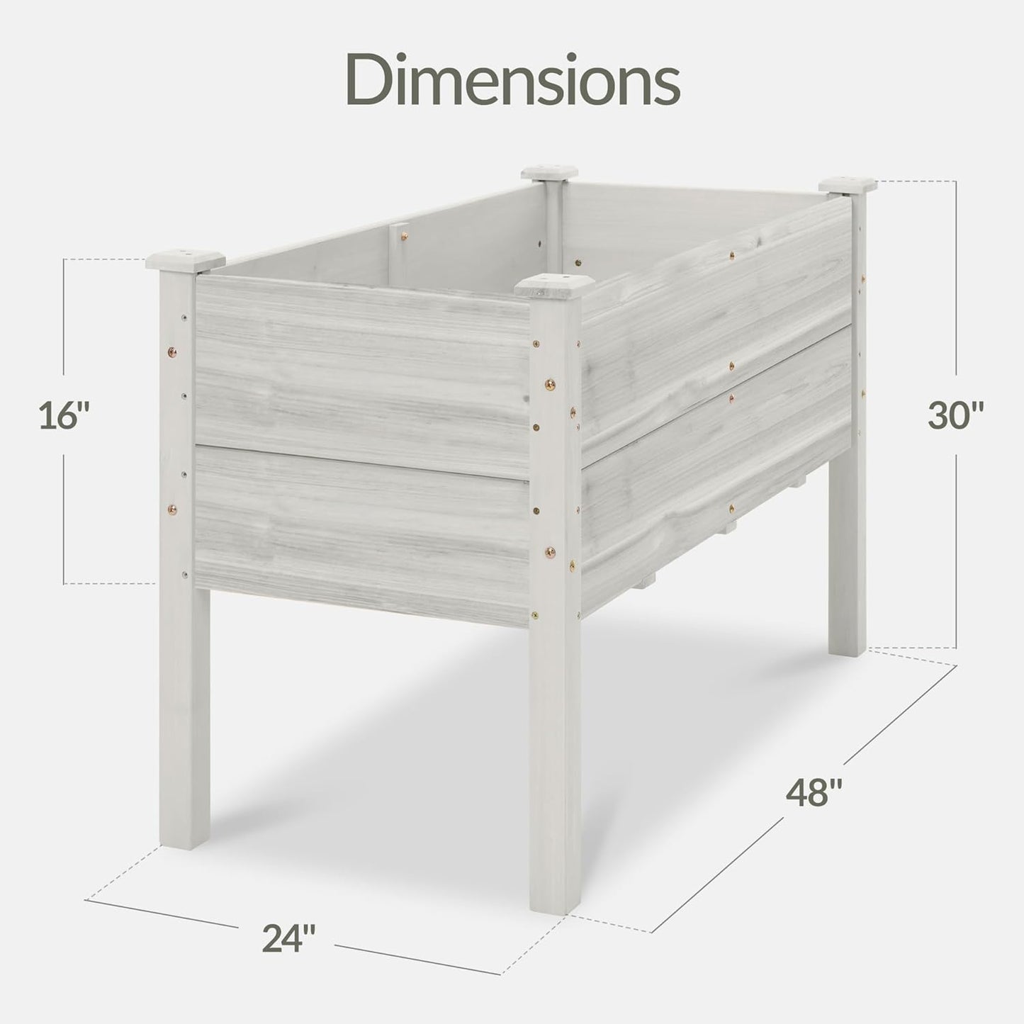 Best Choice Products 72x24x30in Raised Garden Bed, Elevated Wood Planter Box Stand for Backyard, Patio, Balcony w/Divider Panel, 6 Legs, 300lb Capacity - Natural