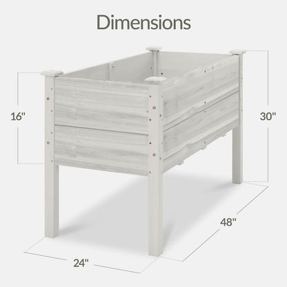 Best Choice Products 72x24x30in Raised Garden Bed, Elevated Wood Planter Box Stand for Backyard, Patio, Balcony w/Divider Panel, 6 Legs, 300lb Capacity - Natural