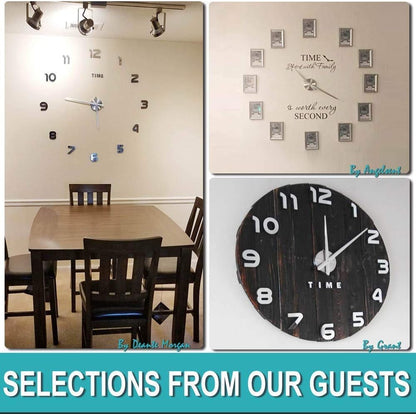 VANGOLD Large Wall Clocks for Living Room Decor, Decorative Wall Clocks Battery Operated (Black Wall Decor)