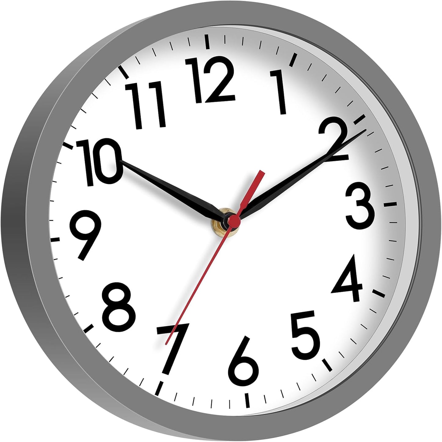 AKCISOT Wall Clock, Modern Small Wall Clocks Battery Operated 8 Inch, Silent Non-Ticking Analog Classic for Office, Home, Bathroom, Kitchen, Bedroom, School(Black)