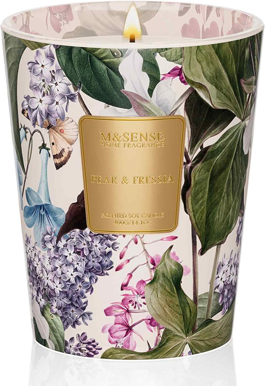 M&SENSE Jasmine Candles Highly Scented 3 Wick 35oz 150 Hours Burn Extra Large Jar Candles for Women, Natural Soy Wax Aromatherapy Candle for Stress Relief, Meditation, Yoga, Spa - Colors B
