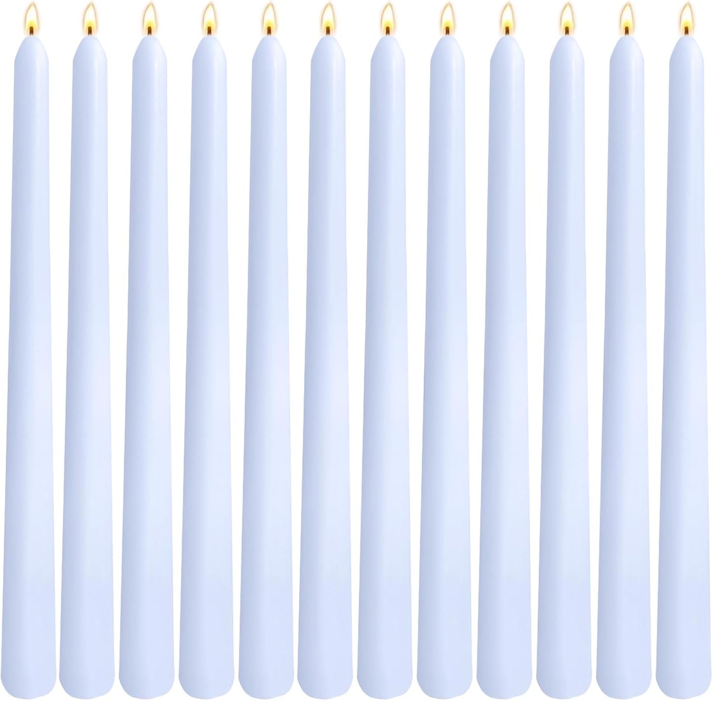 12-Pack Olive Green Taper Candles, 10 Inch Unscented Dripless Candlesticks, Long-Lasting Burn Time of 7-8 Hours, Perfect for Christmas Home Décor Spring and St. Patrick's Day