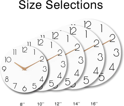 cicininc Wall Clock, Gray Silent Non-Ticking, Decorative Battery Operated Wall Clocks for Bedroom, Kitchen, Home, Office, School, Hotel (8 Inch)