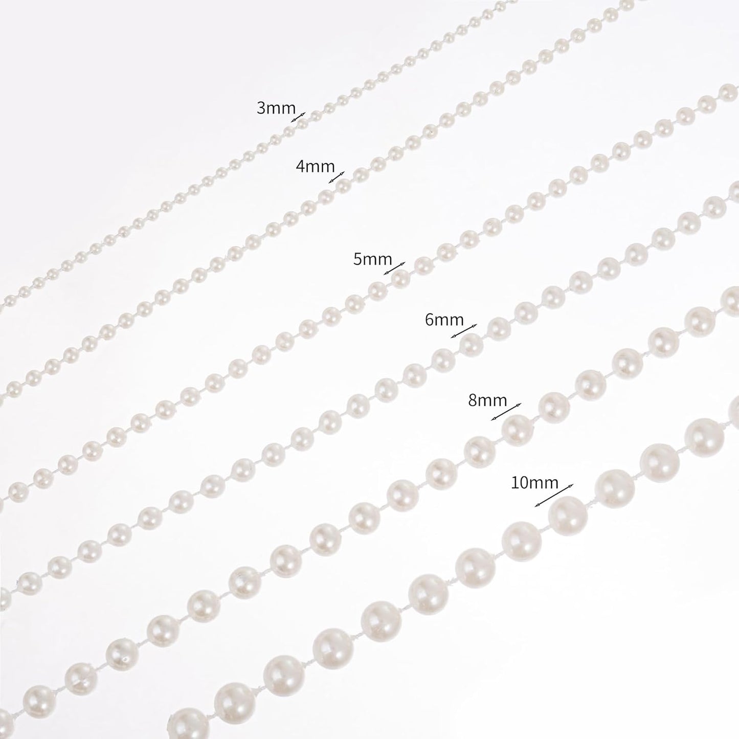 3mm Millet Beads Crafts Faux Pearl Beads Garland Pearl Bead Roll Strand of Pearls to Decorate Floral Centerpieces Wedding Party Favor Christmas Tree(33 Feet Ivory)
