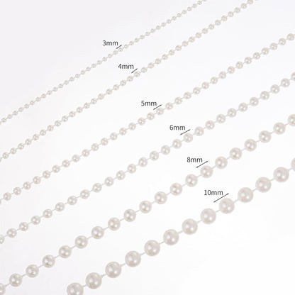 3mm Millet Beads Crafts Faux Pearl Beads Garland Pearl Bead Roll Strand of Pearls to Decorate Floral Centerpieces Wedding Party Favor Christmas Tree(33 Feet Ivory)