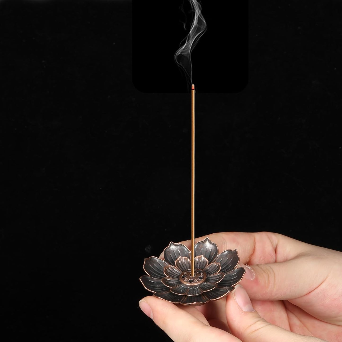 6 Pcs Incense Holder for Sticks, Lotus Insense Burner Holders with 6 Holes, Copper Lotus Incense Stick Holders for Home Fragrance Meditation Yoga Sauna SPA