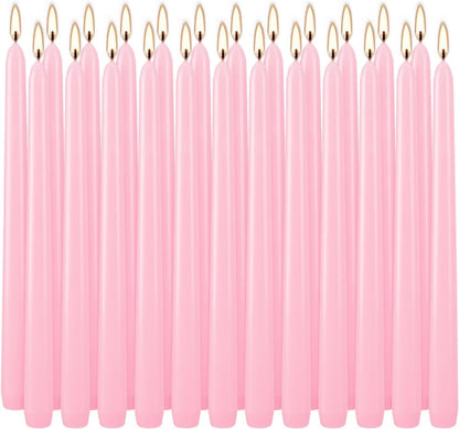 30-Pack 10-Color Taper Candles - 10 Inch Dripless & 10-Hour Burn｜Wedding/Birthday/Home Decor with Premium Wax