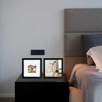 Egofine 12x16 Picture Frame Black, Covered by Plexiglass Made of Solid Wood, Display Pictures 9x12 and 11x14 with Mat or 12x16 Without Mat, for Wall Mounting Photo Frame - Colors B