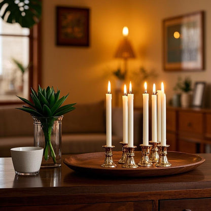 12-Pack Olive Green Taper Candles, 10 Inch Unscented Dripless Candlesticks, Long-Lasting Burn Time of 7-8 Hours, Perfect for Christmas Home Décor Spring and St. Patrick's Day