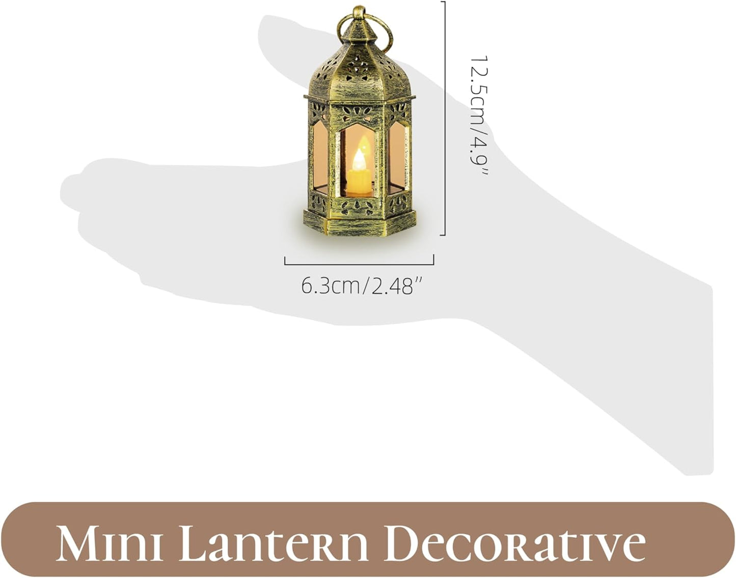 Mini Lanterns Decorative Indoor: 6 Pcs Black Small Hanging LED Lanterns for Centerpieces Wedding Table Decor Ramadan Enchanted Forest Decorations