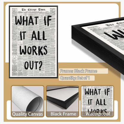 Framed Black And White Retro Newspaper Wall Art ItS Already Yours Universe Quote Poster Trendy Positive Inspirational Wall Decor for Bedroom Office Apartment Dorm Affirmation Canvas Print 8x12inch