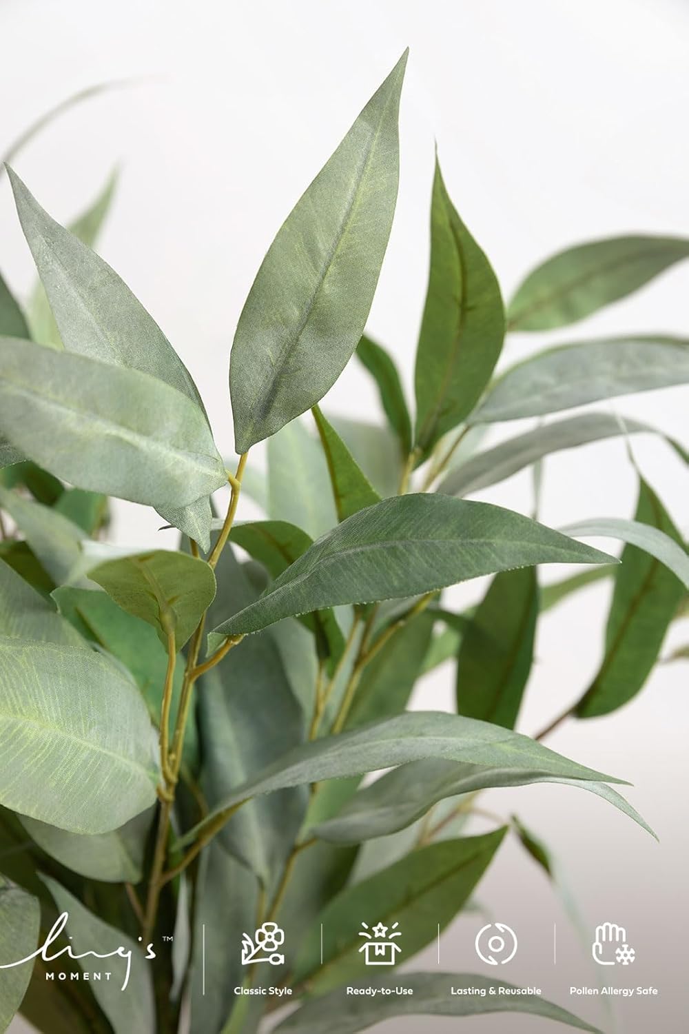 Ling's Moment Artificial Plants Eucalyptus Leaves Branches,10Pcs 17.7"Tall Fake Greenery Filler w/Stems, Lifelike Texture Plant Decor for Wedding Bouquets/Table Centerpieces, Outdoor/Party/Room/Office