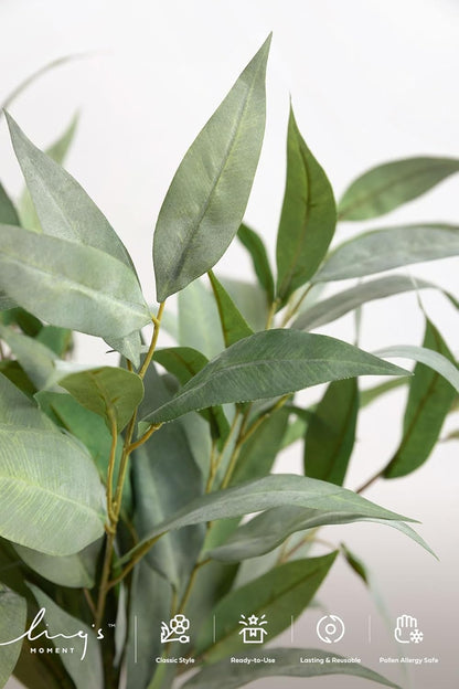Ling's Moment Artificial Plants Eucalyptus Leaves Branches,10Pcs 17.7"Tall Fake Greenery Filler w/Stems, Lifelike Texture Plant Decor for Wedding Bouquets/Table Centerpieces, Outdoor/Party/Room/Office