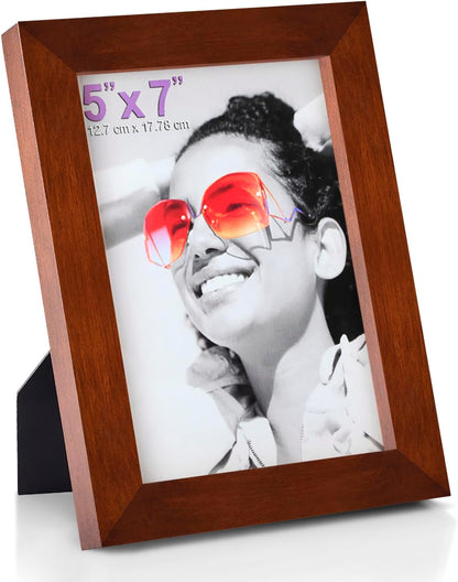 RPJC 5x7 Picture Frames Made of Solid Wood High Definition Glass for Table Top Display and Wall Mounting Photo Frame Black