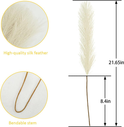 obbsie 50pcs Pink Faux Pampas Grass Decor, 21.6" Short Artificial Floral Branches Vase Filler Flower Arrangement for Home Wedding Boho Outdoor Decor