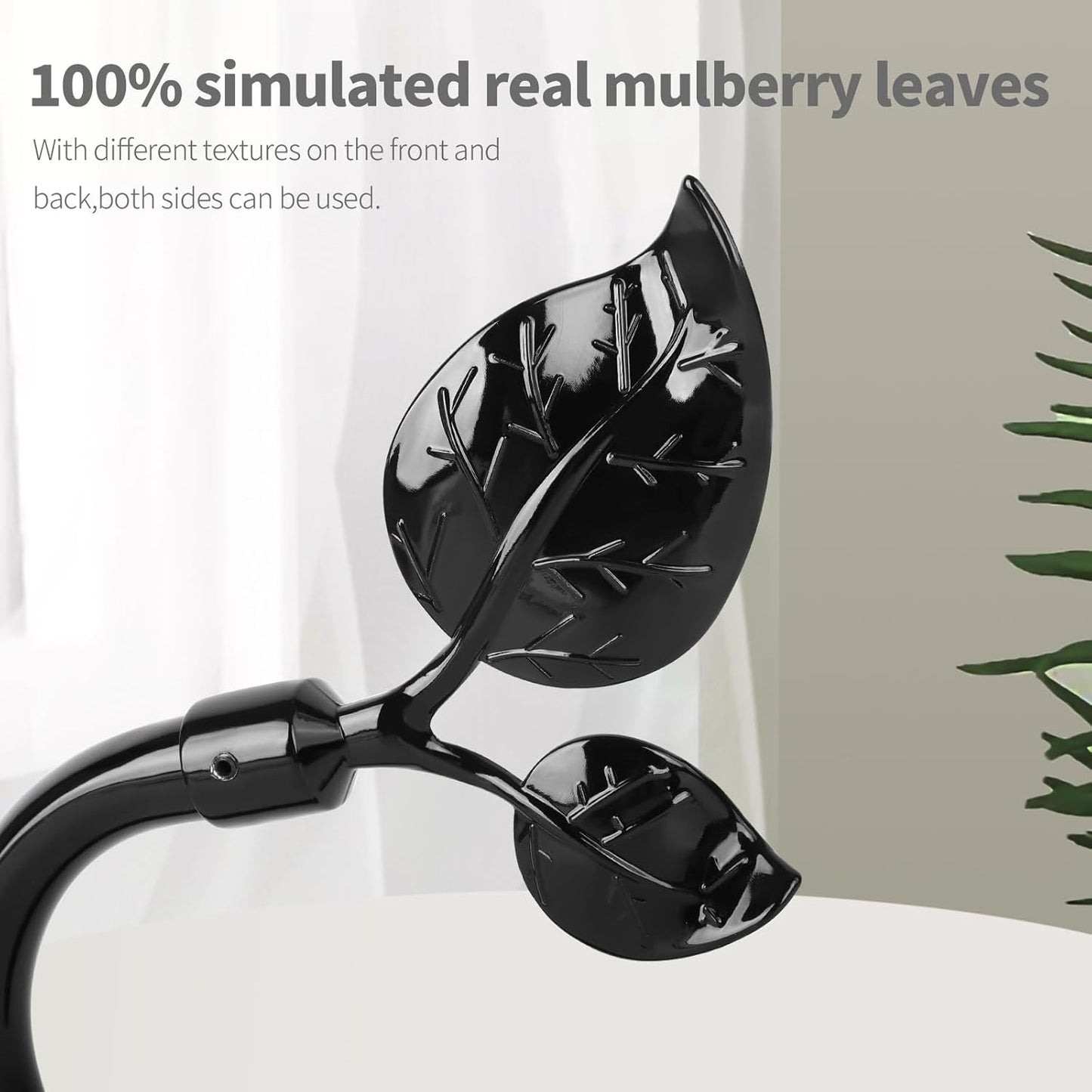 HIKMLK Leaf Shaped Curtain Tieback Holdbacks 2pcs, Handmade Metal Curtain Side Holders for Wall, Curtain Hook Pull Backs for Drapes Window Decoration