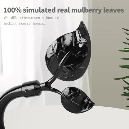 HIKMLK Leaf Shaped Curtain Tieback Holdbacks 2pcs, Handmade Metal Curtain Side Holders for Wall, Curtain Hook Pull Backs for Drapes Window Decoration