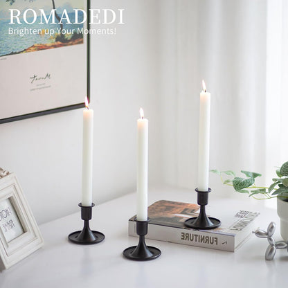 Candlestick Holders Taper Candle Holders, Romadedi Gold Candle Stick Candle Holder for Table Centerpiece, Wedding Reception, Festive Christmas Mantel Decoration or Home Decor, Set of 2