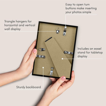 Americanflat 24x36 Poster Frame with Polished Plexiglass - Streamline Collection - Thin Border Picture Frame for Wall Display - Hanging Hardware Included - Black - Colors B