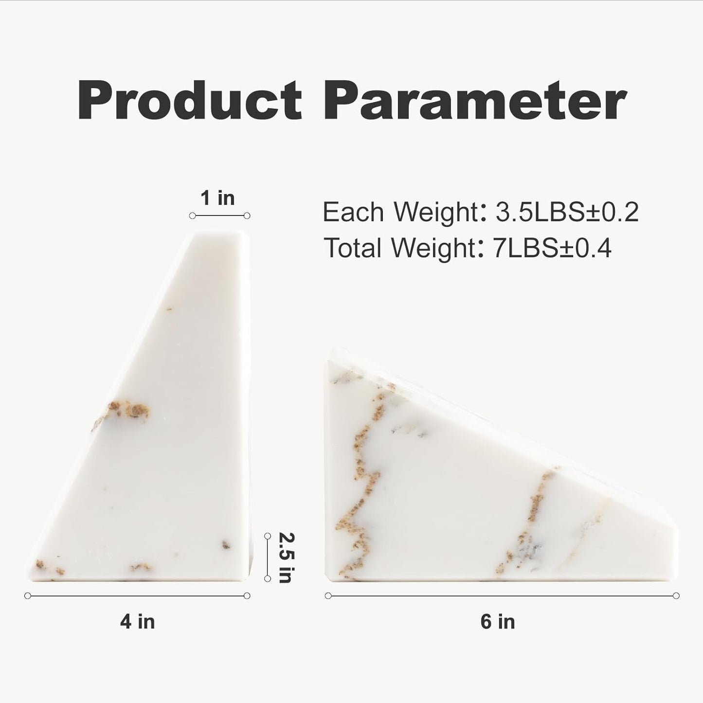 Karibiber Travertine Bookends for Heavy Books, Marble Decorative Bookends for Shelves, Heavy-Duty Stone Book Ends for Hardback Book & Cookbooks, Unique Book Stopper & Holder, Travertino Italy