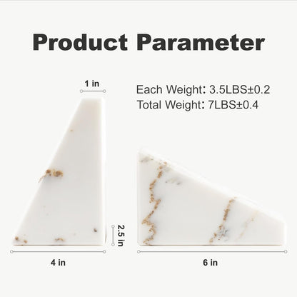 Karibiber Travertine Bookends for Heavy Books, Marble Decorative Bookends for Shelves, Heavy-Duty Stone Book Ends for Hardback Book & Cookbooks, Unique Book Stopper & Holder, Travertino Italy