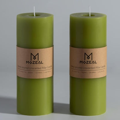 MOZEAL 3" x 4" Hand-Poured Unscented Candle,Dripless Pillar Candle Set of 3,Long Clean Burning,Approx 72 Hours Burn Time,Rustic Country Style,Wedding,Dinner,Christmas and Home Decor,White