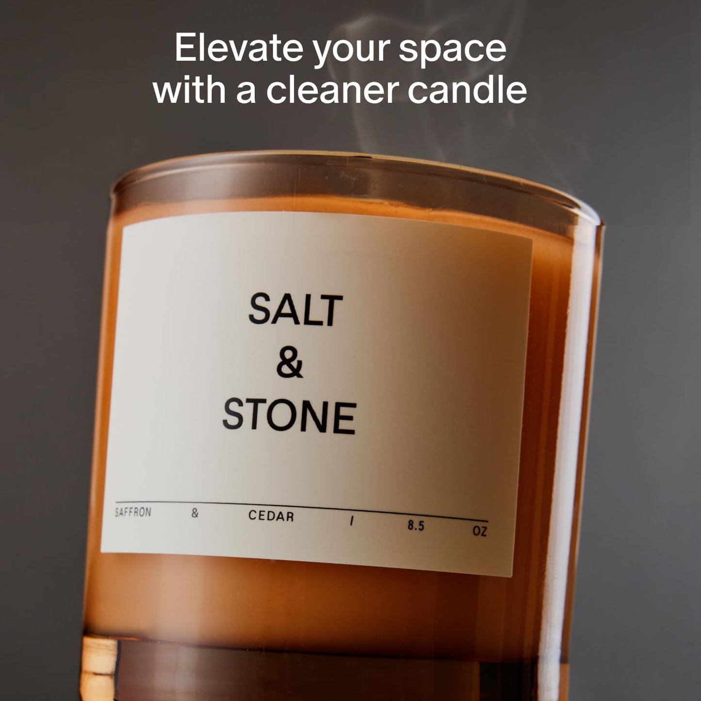 Salt & Stone Scented Candle for Women & Men | Coconut & Soy Blend Wax | Hand-Poured, Aromatic & Fragrant | 100% Cotton Wick | Long-Lasting 50 Hour Burn Time | Santal & Vetiver 8.5 oz