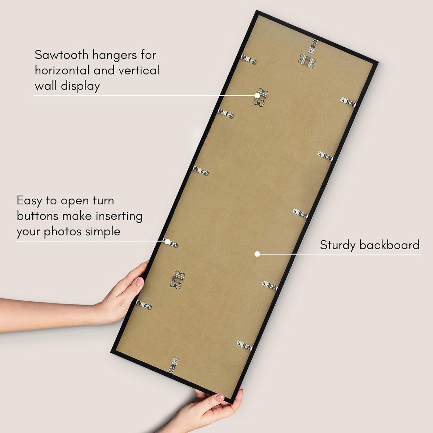 Americanflat 24x36 Poster Frame with Polished Plexiglass - Streamline Collection - Thin Border Picture Frame for Wall Display - Hanging Hardware Included - Black - Colors D