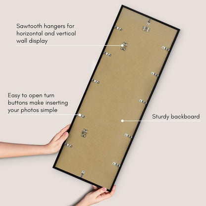 Americanflat 24x36 Poster Frame with Polished Plexiglass - Streamline Collection - Thin Border Picture Frame for Wall Display - Hanging Hardware Included - Black - Colors D