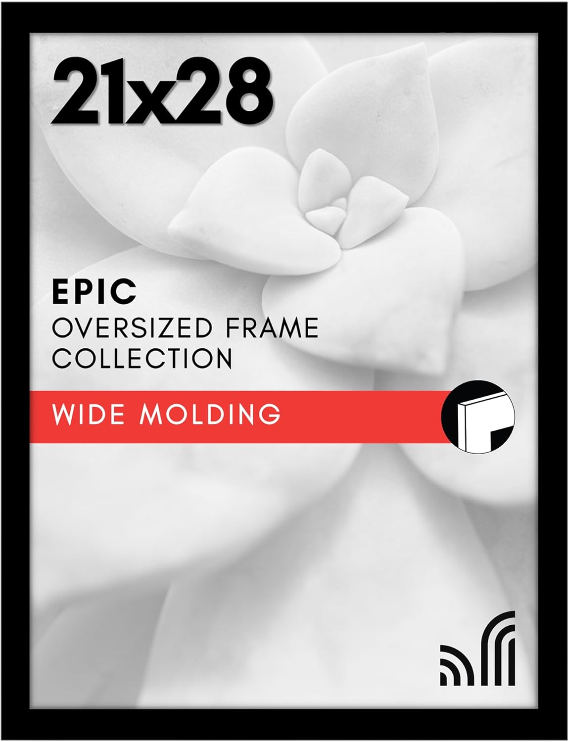 Americanflat 16x20 Picture Frame with Polished Plexiglass - Black Picture Frame - Wide Photo Frames Made of Engineered Wood for Vertical or Horizontal Wall Display - Epic Collection - Black - Colors C