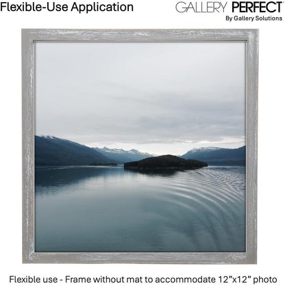 Gallery Perfect 12x12 Picture Frames, 9 Piece Set with Real Glass Cover for 8x8 Photos With Mat, Picture Frames Collage Wall Decor for Gallery Wall, Home Decor, Black