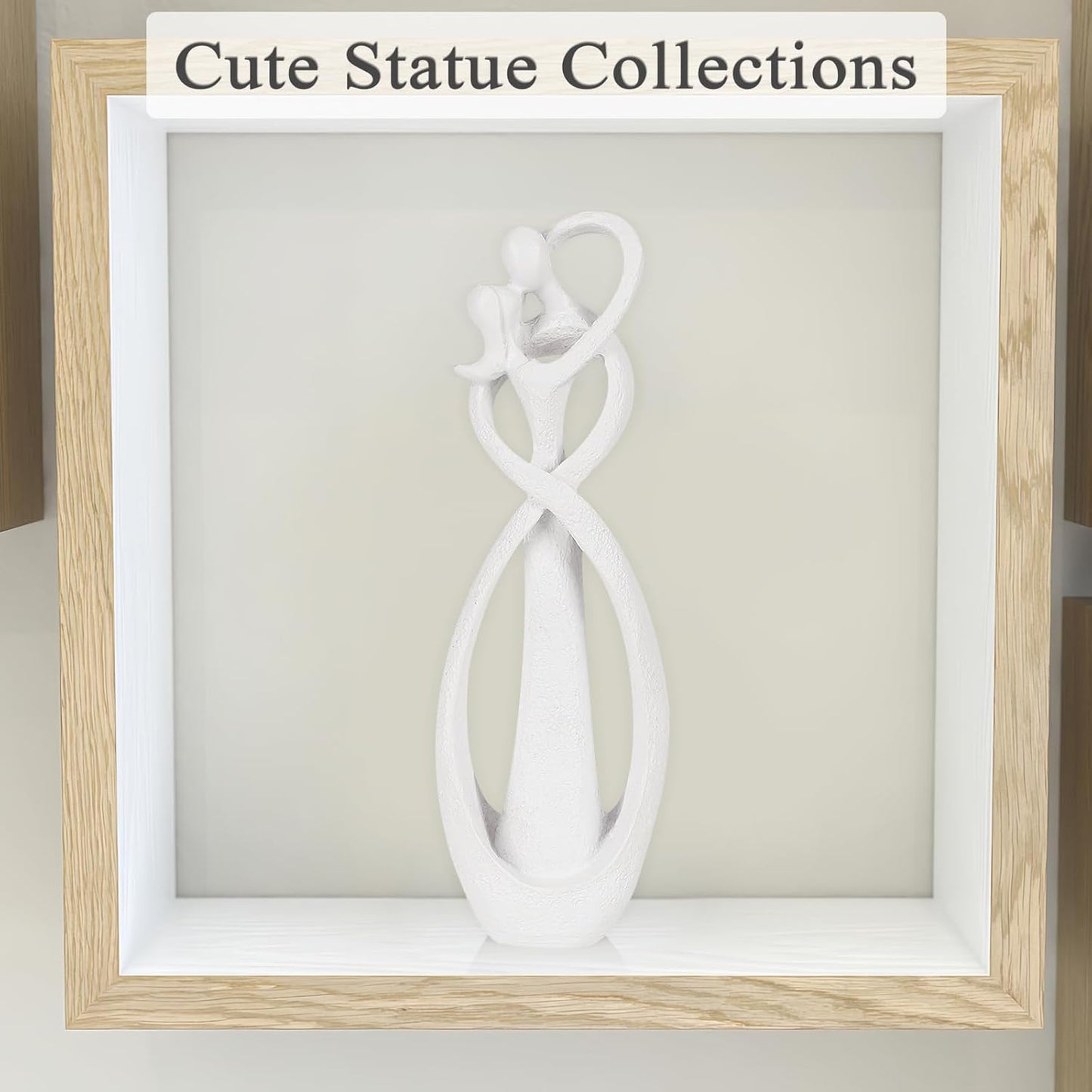 Trycooling Kissing Lovers Statue Abstract Sculpture Resin Statues for Home Decor Modern Home Office Desktop Shelf Bookshelf Decor (Sandstone, Small)
