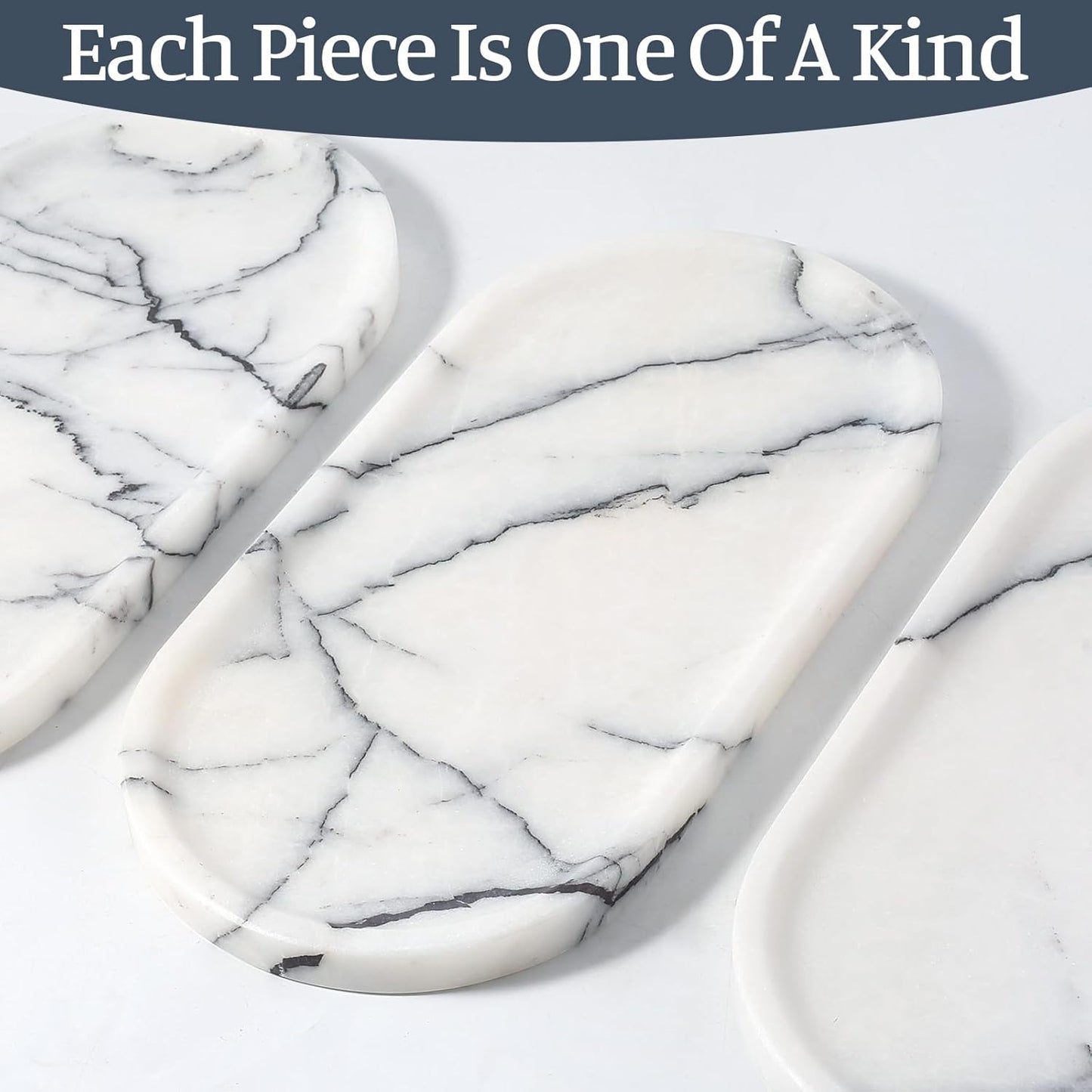 Koville Italian Travertine Tray, 12"x6" Vanity Decorative Marble Tray for Countertop, Catchall Tray for Perfume, Candles, Jewelry Dish Tray