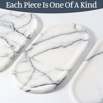 Koville Italian Travertine Tray, 12"x6" Vanity Decorative Marble Tray for Countertop, Catchall Tray for Perfume, Candles, Jewelry Dish Tray
