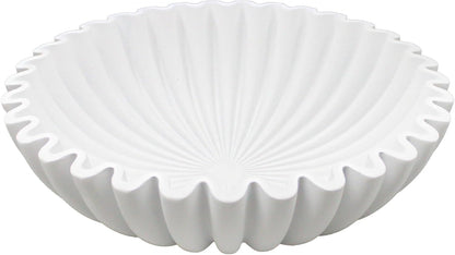 YMXYJM Large Decorative Bowl, Modern Handicraft Bowls for Home Decor, Fruit Bowl for Kitchen Counter, Ruffle Decor, Stylish Key Bowl for Entry Table, Artificial Stone Beige