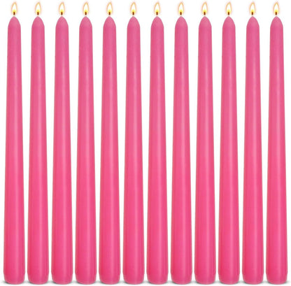 12-Pack Olive Green Taper Candles, 10 Inch Unscented Dripless Candlesticks, Long-Lasting Burn Time of 7-8 Hours, Perfect for Christmas Home Décor Spring and St. Patrick's Day