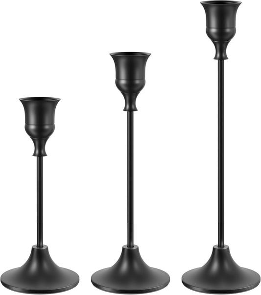 NLBTW Set of 6 Brass Gold Candle Holders for Taper, Vintage Candlestick Holder Decorative Metal Candle Sticks Home Decor Centerpieces for Table Mantel Festive Decorations