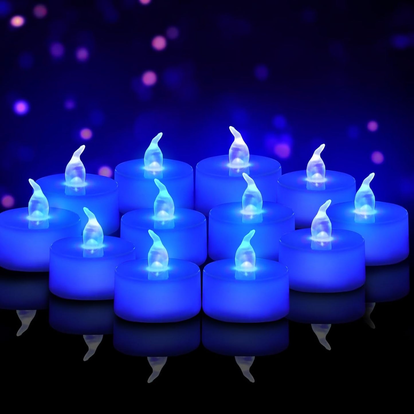 LED Tea Lights - 12 Pack Flameless Battery Operated Candles, 200+ Hours Flickering Warm White, Realistic Fake Tealights for Weddings, Home Decor, Parties, and Sweetest Day