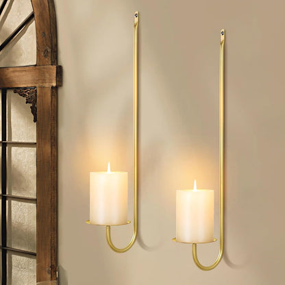 Candle Sconces Set of 2, Taper & Pillar Wall Candle Holder, 13.2 Inch Black Wall Sconces Set of Two, Decor for Entryway, Stair Corner, Living Room, Gifts for Men Women Mom or Dad